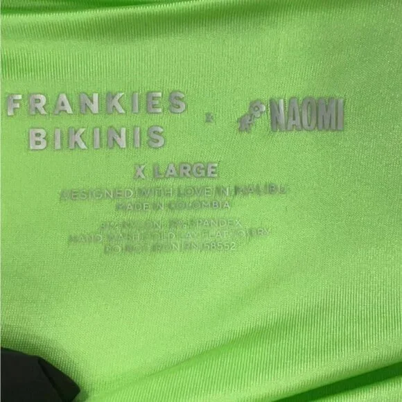 NWT Frankie’s Bikinis X Naomi Osaka Foxy Satin Honeydew Cheeky Bikini Bottoms - Picture 6 of 7